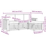  Set vanjskih sofa 4 pcs Bijela i antracit 197,5 x 122,5 x 73 cm | Shoptok.si