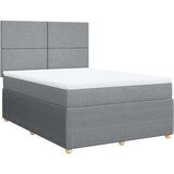  Krevet box spring s madracem svjetlosiva 160x200 cm tkanina Slike