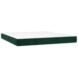 Krevet box spring s madracem LED tamnozeleni 180x200 cm baršun - Tamnozelena 180 x 200 cm gumbi | shoptok.hr