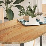 vidaXL Mizna plošča svetlo rjava 140x60x2 cm trdna hrastovina ovalna | Shoptok.si
