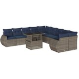 vidaXL 11-dijelni vrtni set s jastucima sivi poliratan - Siva 1 | shoptok.hr