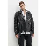 Calvin Klein Jeans Usnjena jakna moška, črna barva, J30J325600