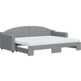  The Living Store Izvlečna dnevna postelja z vzmetnico sv. siva 80x200 cm blago - Izvlečna Dnevna Postelja, (21449911) | Shoptok.si