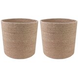  Set saksija za biljke 2 kom. Prirodna Ø 21 x 21 cm 100% Jut - Prirodna Ø 21 x 21 cm Cijene