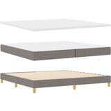  postelja v škatli z vzmetnico taupe 200x200 cm tkanina, (22082858) | Shoptok.si