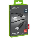 Sbs USB-C na USB-C 1,5M (črn) povezovalni kabel, (20816654) Cene