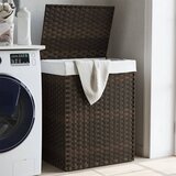 vidaXL Košara za perilo s pokrovom temno rjava 46x33x60 cm poli ratan | Shoptok.si