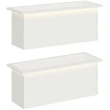 Vrtna posuda za sadnju s LED svjetlom 2 kom. Bijela - Bijela 30 x 80 x 30 cm 2 | shoptok.hr
