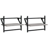  Zidne police s prečkama 2 kom boja hrasta sonome 40x25x30 cm | shoptok.hr