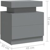 Maison Chic Nočna omarica - Nočna miza siva 45x35x52 cm inženirski les, (21688181) | Shoptok.si