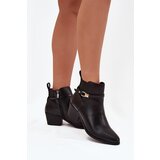 Boto Women's Ankle Boots With Zip With Strap And Gold Detail Black Zelinae Cene