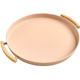 ZELLER Pladenj Pantone 43,5x37cm / okrogla / moka krem / kovina, les, (5000200116) | Shoptok.si