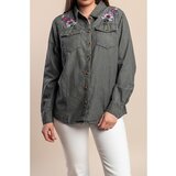 Fenzy Plus Size Denim Srajca Z Vezenino, Siva | Shoptok.si
