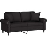  Dvosjed s ukrasnim jastucima crni 140 cm baršunasti | shoptok.hr