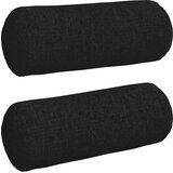  Valjkasti jastučići 2 pcs Crna Ø 15 x 40 cm tkanina | shoptok.hr