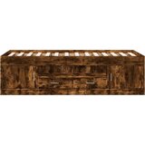 vidaXL dnevna postelja s predali dimljeni hrast 90x200 cm inž. les | Shoptok.si