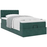 vidaXL Otomanski posteljni okvir z vzmetnico zelen 90x200 cm žamet Cene