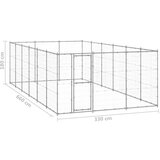  Zunanji pasji boks pocinkano jeklo 21,78 m² - - Srebrna - 74.5 - 330 x 660 x 180 cm - | Shoptok.si