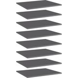 Police za knjige 8 kom visoki sjaj sive 60 x 50 x 1,5 cm drvene Cene