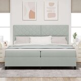 vidaXL Posteljni pod z vzmetnico svetlo siva 200x200 cm žamet, (22052479) | Shoptok.si