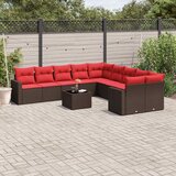  11-dijelni set vrtnih sofa od poliratana s jastucima smeđi | shoptok.hr