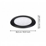 Eglo LED plafonjera Penjamo 99703, 2010 lm, 3000 K, crna/bijela s kristalnim efektom, Ø46,5 cm | shoptok.hr
