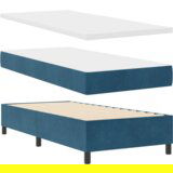 Box Spring Krevet s Madracem Tamnoplavi 90x200 cm Baršun | shoptok.hr