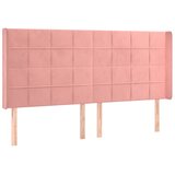  LED uzglavlje Ružičasta 163x16x118/128 cm baršunasto | shoptok.hr