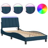  Okvir kreveta s LED-om bez madraca Hanko plavi 90 x 200 cm baršunasti | Eponuda.com