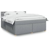 vidaXL Box spring postelja z vzmetnico svetlo siva 180x200 cm blago Cene