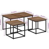  Komplet klubskih mizic 3-delni trdna tikovina | Shoptok.si