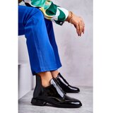 Kesi Lakierowane Niskie Botki Na Suwak Czarne Bettina | Shoptok.si