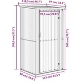  Vrtna kućica smeđa 118,5x97x209,5 cm pocinčani čelik | shoptok.hr
