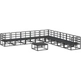  Sjedeća garnitura za vrt s jastukom 10 pcs Crna Aluminij | shoptok.hr