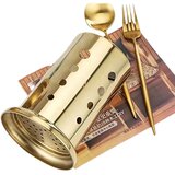 INF Držalo za pribor iz nerjavečega jekla, pozlačeno - 10 cm debela perforirana zasnova, (21784114) | Shoptok.si