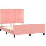  Okvir za krevet s uzglavljem ružičasti 140x200 cm baršunasti | shoptok.hr
