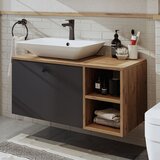 Hanah home kupatilski ormarić sa lavaboom 2454, 95 cm, atlantski bor / antracit | Eponuda.com
