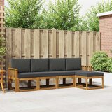  Set vanjskih sofa 5 kom. Prirodna i antracit Smeđa 249 x 122,5 x 73 cm | shoptok.hr