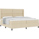 vidaXL Škatlasta postelja z vzmetnico Krem 200x200 cm Tkanina, (22082831) | Shoptok.si