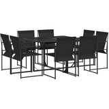  9-dijelni vrtni blagovaonski set crni od tekstilena | shoptok.hr