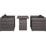 Bistro 3-dijelni bistro set od poliratana s jastucima sivi | shoptok.hr