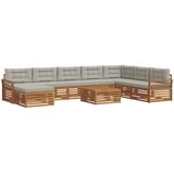  Set vanjskih sofa 9 kom. Prirodna i svijetlo siva | shoptok.hr