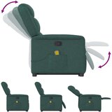 vidaXL Masažni naslonjač na podizanje od tkanine tamnozeleni | shoptok.hr