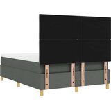vidaXL Postelja s škatlo z vzmetnico in klopjo temno siva 140x190 cm tkanina, (22082864) | Shoptok.si