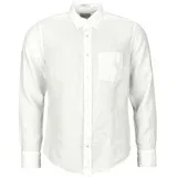 Srajce z dolgimi rokavi REG GMNT DYED LINEN SHIRT Bela