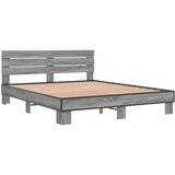 vidaXL Okvir kreveta boja hrasta 160x200 cm konstruirano drvo i metal Cijene