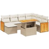 Maison Chic Seti vrtnega pohištva - Vrtna garnitura - Vrtni pohištvo set 8-delna z blazinami bež poli ratan, (21800818) | Shoptok.si