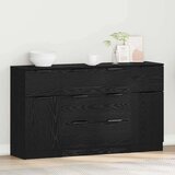 vidaXL Strani šal 3 pcs Črni hrast 121 x 30 x 70 cm Konstruiran les | Shoptok.si