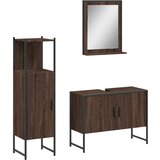  The Living Store Komplet kopalniških omaric 3-delni rjavi hrast inženirski les - Komplet Kopalniškega Pohištva, (21442295) | Shoptok.si