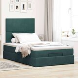 vidaXL okvir za krevet s madracima tamnozeleni 120x190 cm baršunasti | shoptok.hr